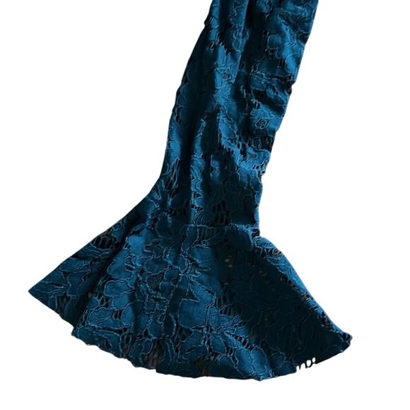 Forever 21  Dark Teal Special Occasion Dress Juniors Size Small Lace Long Sleeve - Picture 11 of 11